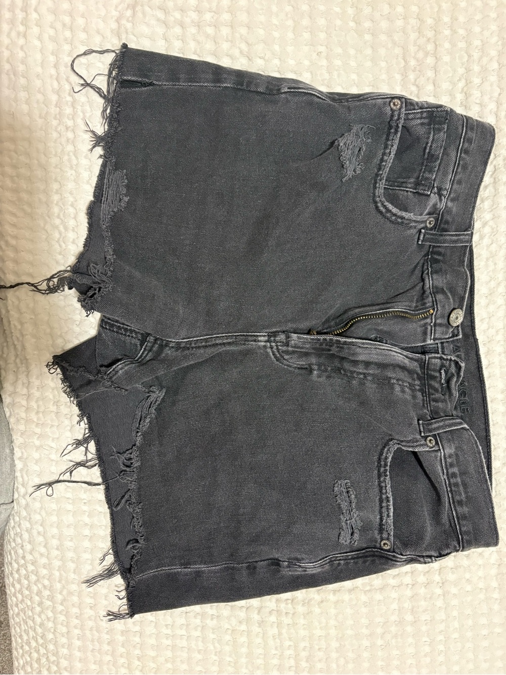 American Eagle Outfitters Black Distressed Denim Cutoff Shorts